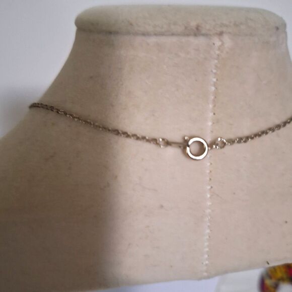 A Vintage Blue Abalone Women's Necklace Delicate Feminine Elegant Rhinestone - Picture 7 of 10